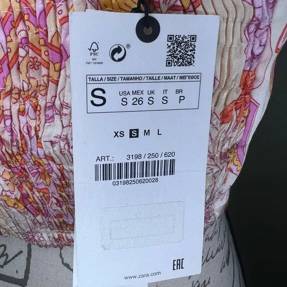 ZARA Paisley Print Crop Top Size Small NWT - Picture 13 of 15